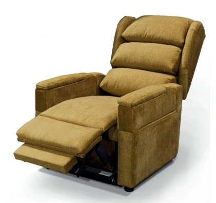 Dafne Italian Design Poltrona relax in tessuto antimacchia aquaclean colore giallo senape - misure cm. L 80 l 91 H 110 - Made in Italy