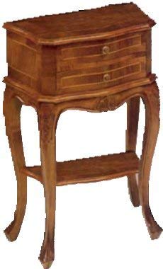 Dafne Italian Design Porta telefono -cm: L 46 P 28 H 66 cm - in noce - 2 cassetti - un ripiano - 100% Made in Italy -(DF18)