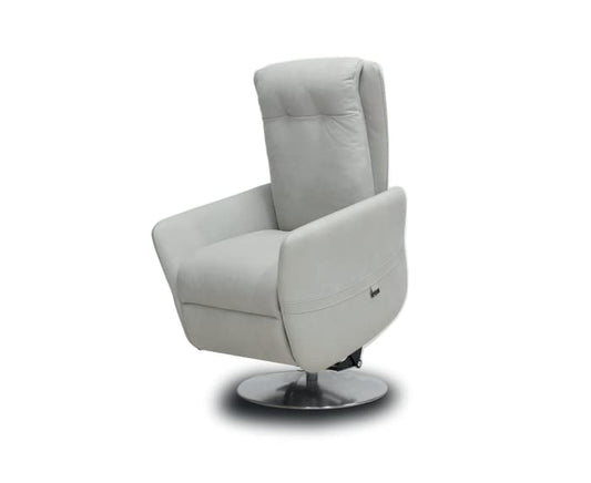 Dafne Italian Design Poltrona relax in tessuto antimacchia aquaclean colore grigio perla - misure cm. L 74 l 90 H 113 - Made in Italy