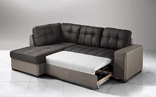 Dafnedesign.com - Divano angolare 3 posti - Colore: grigio - e tessuto - Dimensioni: 244 x 172 x 89h cm (STD)