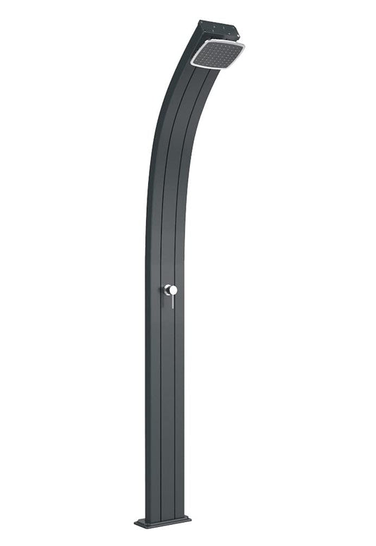 Doccia a riscaldamento solare Arkema A100/7016 Spring Antacite Doccia solare dal design curvo in alluminio