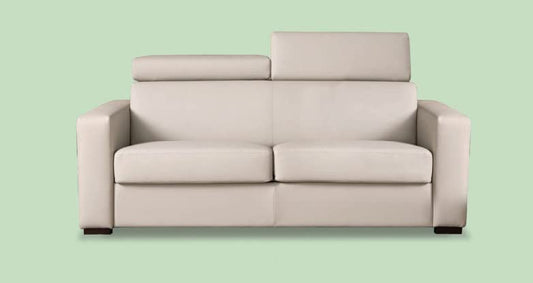 Dafne Italian Design Divano letto 3 posti in pelle colore panna - misure cm. L 200 l 102 H 92 - Made in Italy