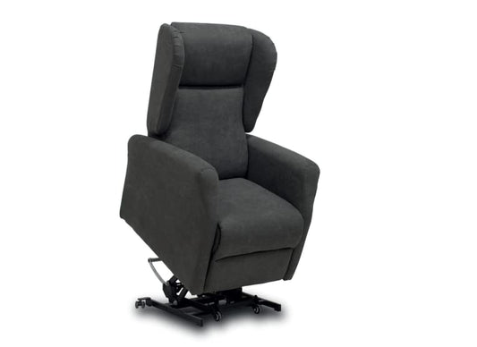 Dafne Italian Design Poltrona relax in tessuto antimacchia aquaclean colore grigio antracite - misure cm. L 77 l 86 H 118 - Made in Italy