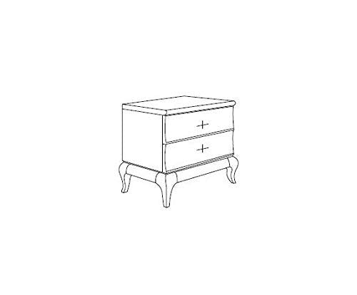 Dafne Italian Design 2 Comodini, bianco, 58X43X57, 50 Kg, Piano e struttura: impiallacciato con frassino-Piedi: legno frassino. 100% Made in Italy