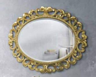 Dafne Italian Design Specchiera Stile Classico intarsiata Oro (cm. L. 130 - H. 100 - P. 6) (TVG)