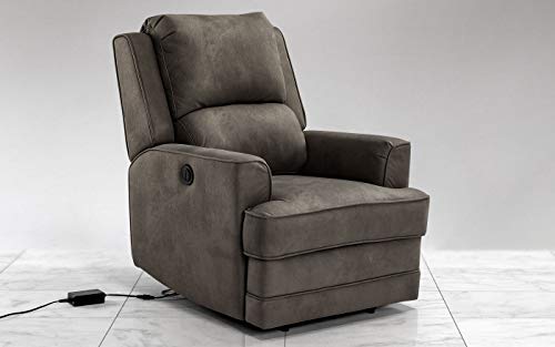 Dafne Italian Design Poltrona girevole con recliner elettrico - elefante - similpelle - - Poltrona con recliner elettrica -, cm. 95 x 78 x 102h (STD)