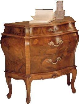 Dafne Italian Design Comodino -cm: L 80 P 40 H 72 cm - in noce - 3 cassetti - 100% Made in Italy -(DF18)