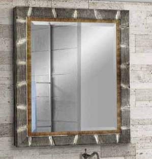 Dafne Italian Design Specchiera Stile Moderno Grigio (cm. L. 79 - H. 99 - P. 3) (TVG)