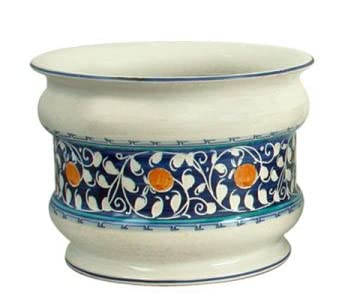 Porta vaso in ceramica - Dimensioni: h cm 12 ø cm 17 - Made in Italy