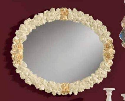 Dafne Italian Design Specchiera Stile Classico intarsiata Oro (cm. L. 94 - H. 74 - P. 6) (TVG)
