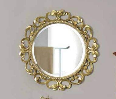 Dafne Italian Design Specchiera Stile Classico intarsiata Oro (cm. Ø 86 - P. 6) (TVG)