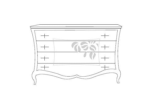 Com�, colore avorio, 111X56X144, 100 Kg, Piano: in legno massiccio noce toulipier impiallacciato noce nazionale- Ante,Fianchi,Cassetti: multistrato di pioppo-Piedi: legno di tiglio-100% Made in Italy