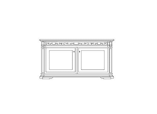 Credenza 2 ante, legno scuro, 105X55X192,5, 92 Kg, Struttura: piano legno massiccio impiallacciato con noce naz.le-Ante: telaio massiccio impiallacciato con noce naz.le 100 % Made in Italy