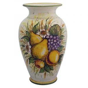 Vaso da fiori in ceramica artistica italiana. Dimensioni: ø 32 cm. Made in Italy.