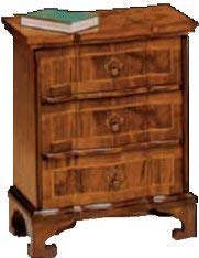 Dafne Italian Design Comodino -cm: L 51 P 30 H 60 cm - in noce - 3 cassetti - 100% Made in Italy -(DF18)