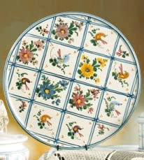 Piatto per torta rotondo in ceramica artigianale - Dimensioni: ø 34,8 cm - Made in Italy.