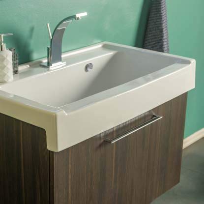 Dafne Italian Design Mobile da bagno lavanderia effetto legno rovere (cm. L90 x P50 x H62) con lavabo integrato e specchio