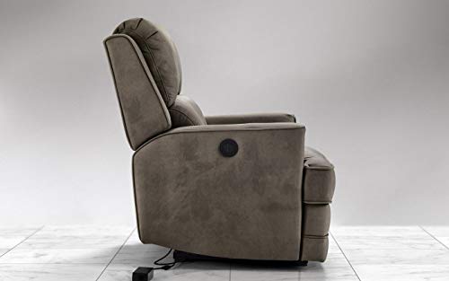 Dafne Italian Design Poltrona girevole con recliner elettrico - elefante - similpelle - - Poltrona con recliner elettrica -, cm. 95 x 78 x 102h (STD)