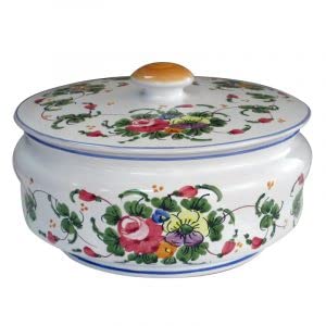 Barattolo per biscotti con coperchio in ceramica - Dimensioni: h 19,8 cm ø 20,8 cm - Made in Italy.