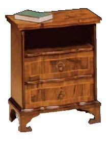 Dafne Italian Design Comodino -cm: L 51 P 30 H 60 cm - in noce - 2 cassetti e vano - 100% Made in Italy -(DF18)