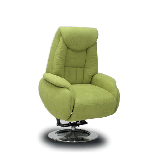 Dafne Italian Design Poltrona relax in tessuto antimacchia aquaclean colore verde lime - misure cm. L 74 l 94 H 116 - Made in Italy