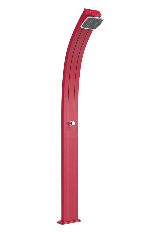 Doccia a riscaldamento solare Arkema A100/3027 Spring Cherry Doccia solare dal design curvo in alluminio