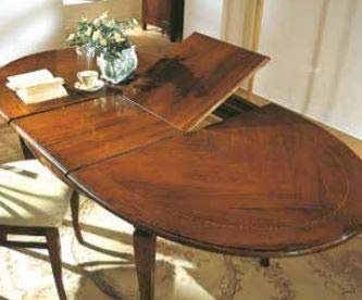 Dafne Italian Design Set di Tavolo allungabile con sedie noc- Stile Classico (cm. L. 160 - H. 77 - P. 110) (TVG)