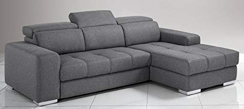 Dafnedesign.com - Divano angolare 3 posti - Colore: grigio - - dimensioni: cm. 259 x 178 x 94h (STD)