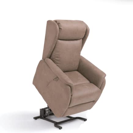 Dafne Italian Design Poltrona relax in tessuto antimacchia aquaclean colore tortora - misure cm. L 78 l 89 H 105 - Made in Italy
