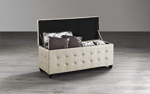 Dafne Italian Design Panca con contenitore - champagne - cm. 134 x 50 x 54h - totalmente ricoperto in similpelle (STD)