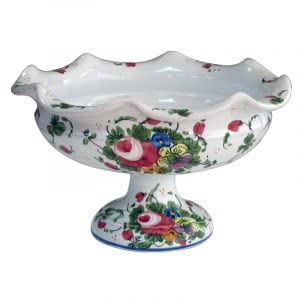 Ciotola Frutta con Piede in Ceramica - Dimensioni: h 20,8 cm ø 24,8 cm - Made in Italy.