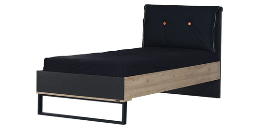 TUTTOCAMERETTE.IT - Cameretta completa per ragazzi stile moderno colore grigio antracite e legno, comprende: letto con materasso, comodino, armadio, comò, scrivania, sedia, libreria - [LVT]