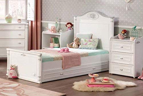 Dafne Italian Design Letto crescita - culla 80x130 cm - trasformabile in letto una piazza 80x180 cm - con cassetto porta oggetti, cassettiera - materasso non incluso