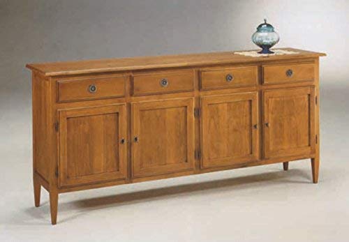 Dafne Italian Design Credenza 4 porte e 4 cassetti -cm: L 206 P 46 H 94 cm - in noce - 100% Made in Italy -(DF18)