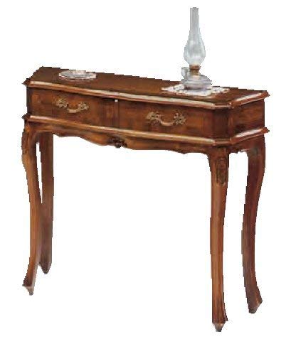 Dafne Italian Design Consolle sagomata noce -cm: L 85 P 31 H 74 cm - in noce - 4 cassetti - 100% Made in Italy -(DF18)