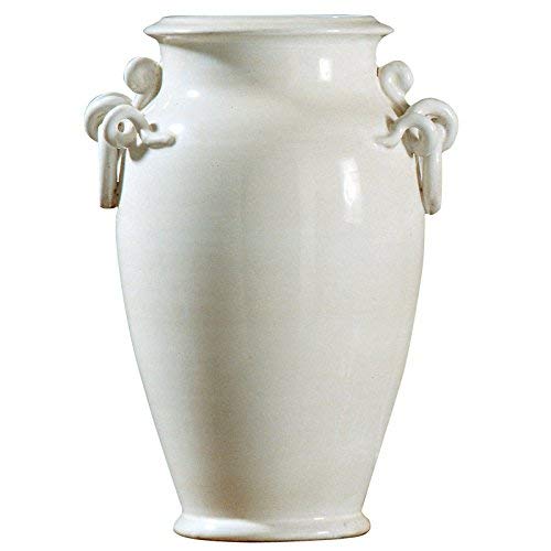 Dafne Italian Design Porta ombrelli in ceramica artistica di Castelli, Dimensioni: H H cm 55, color bianco anticato