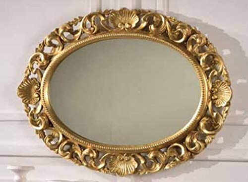 Dafne Italian Design Specchiera Stile Classico intarsiata Oro (cm. L. 82 - H. 59 - P. 5) (TVG)