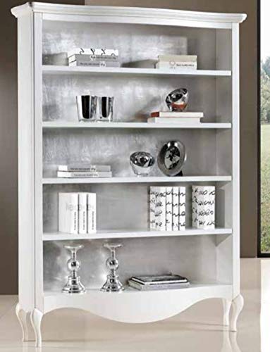 Dafne Italian Design Libreria da Studio in Noce Laccato Argento, Stile Classico (cm. L. 150 - H. 203 - P. 37) (TVG)