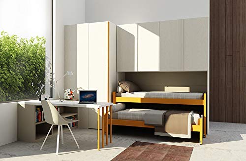 Dafne Italian Design TUTTOCAMERETTE.IT - Cameretta per Ragazzi n. 2 Letti singoli salva spazio; 100% Made in Italy (SF30)
