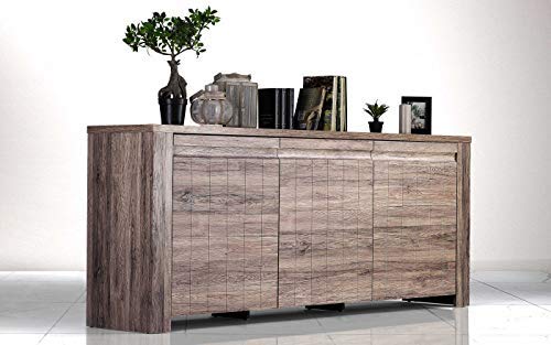 Madia - ripiani interni, decoro frontale - cm. 202 x 45 x 86h