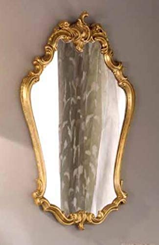 Dafne Italian Design Specchiera Stile Classico intarsiata Oro (cm. L. 55 - H. 92 - P. 8) (TVG)