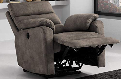 Dafne Italian Design Poltrona relax elettrica - similpelle - Poltrona con recliner elettrico - cm. 88 x 95 x 99h (STD)