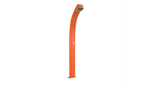 Doccia a riscaldamento solare Arkema A100/2009 Spring Arancio Doccia solare dal design curvo in alluminio