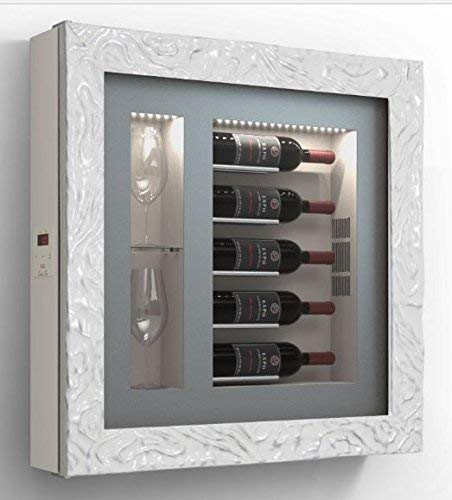 Cantinetta vino da parete per cinque bottiglie in orizzontale per bottiglie H.328 D.90 mm - peso 30 kg. (SF00)