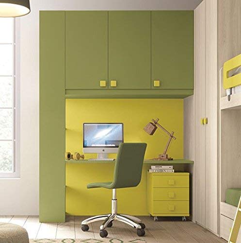 Dafne Italian Design TUTTOCAMERETTE.IT - Cameretta completa per ragazzi, colori muschio, lime, olmo.100% Made in Italy (SF21)