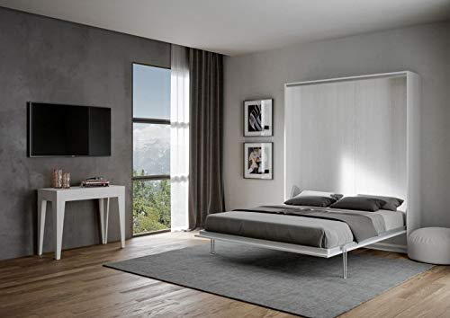 Letto a scomparsa matrimoniale Kentaro Bianco Frassino itamoby