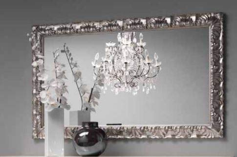 Dafne Italian Design Specchiera Stile Classico Laccata Argento (cm. L. 150 - H. 90) (TVG)