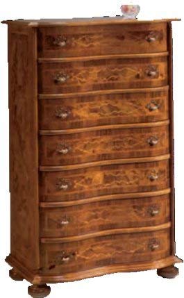 Dafne Italian Design Cassettiera settimanale -cm: L 81 P 41 H 128 cm - in noce - 7 cassetti - 100% Made in Italy -(DF18)