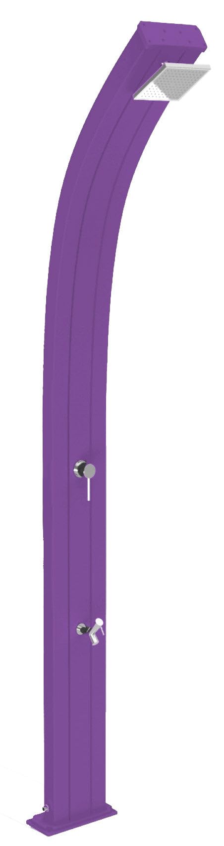 Doccia classica da interno e esterno Arkema Design Spring Ingresso acqua calda e acqua fredda regolabile con Miscelatore e Lavapiedi Doccia Curva ARKEMA A125/4005 Colore Viola