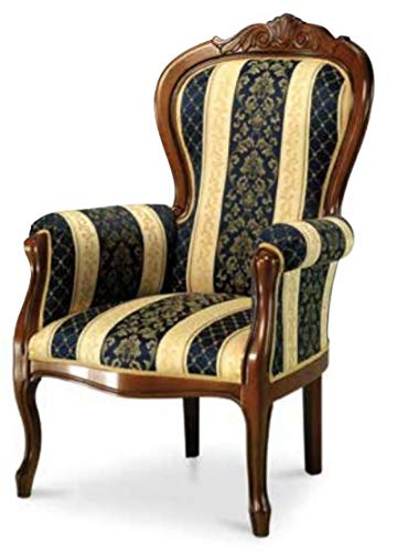 Dafne Italian Design Poltrona Imbottita, Stile Classico (cm. L. 73 - H. 107 - P. 74) (TVG)